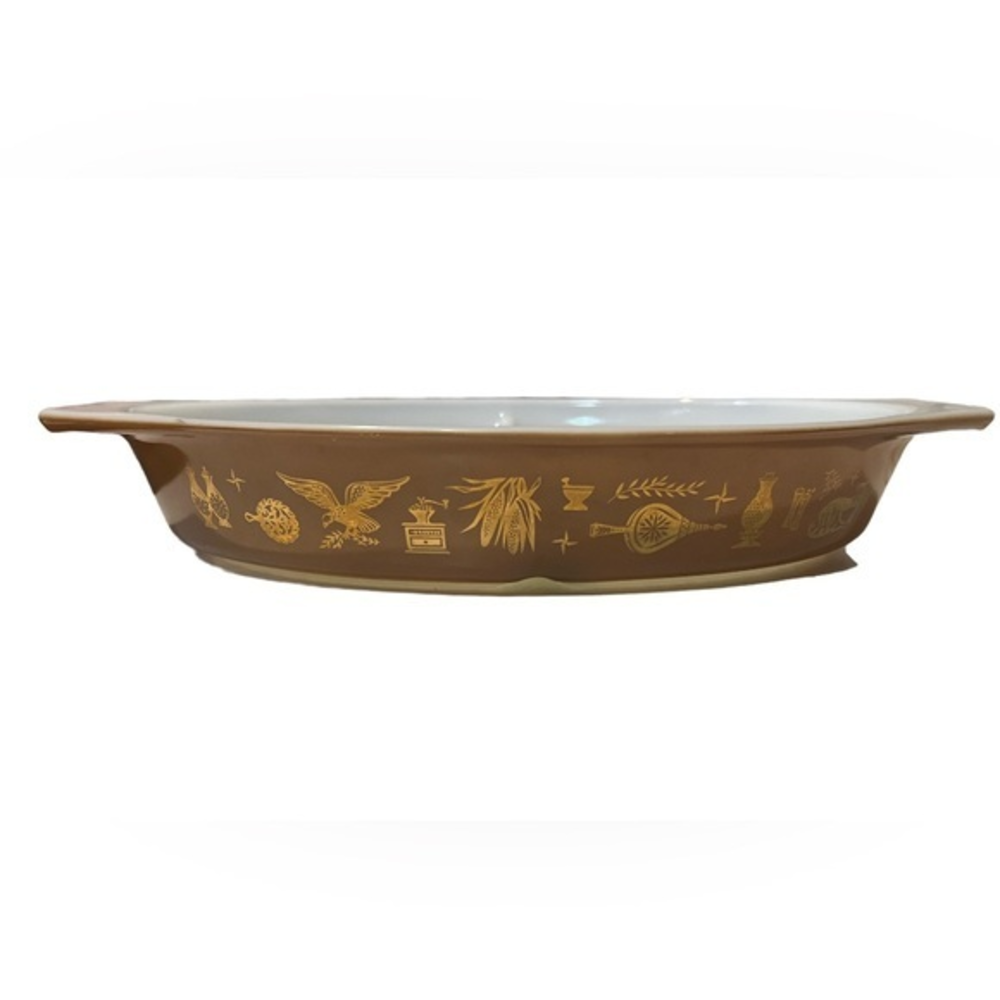 PYREX Early American‎ Federal Eagle 1 1/2 Quart Divided Casserole Dish No Lid